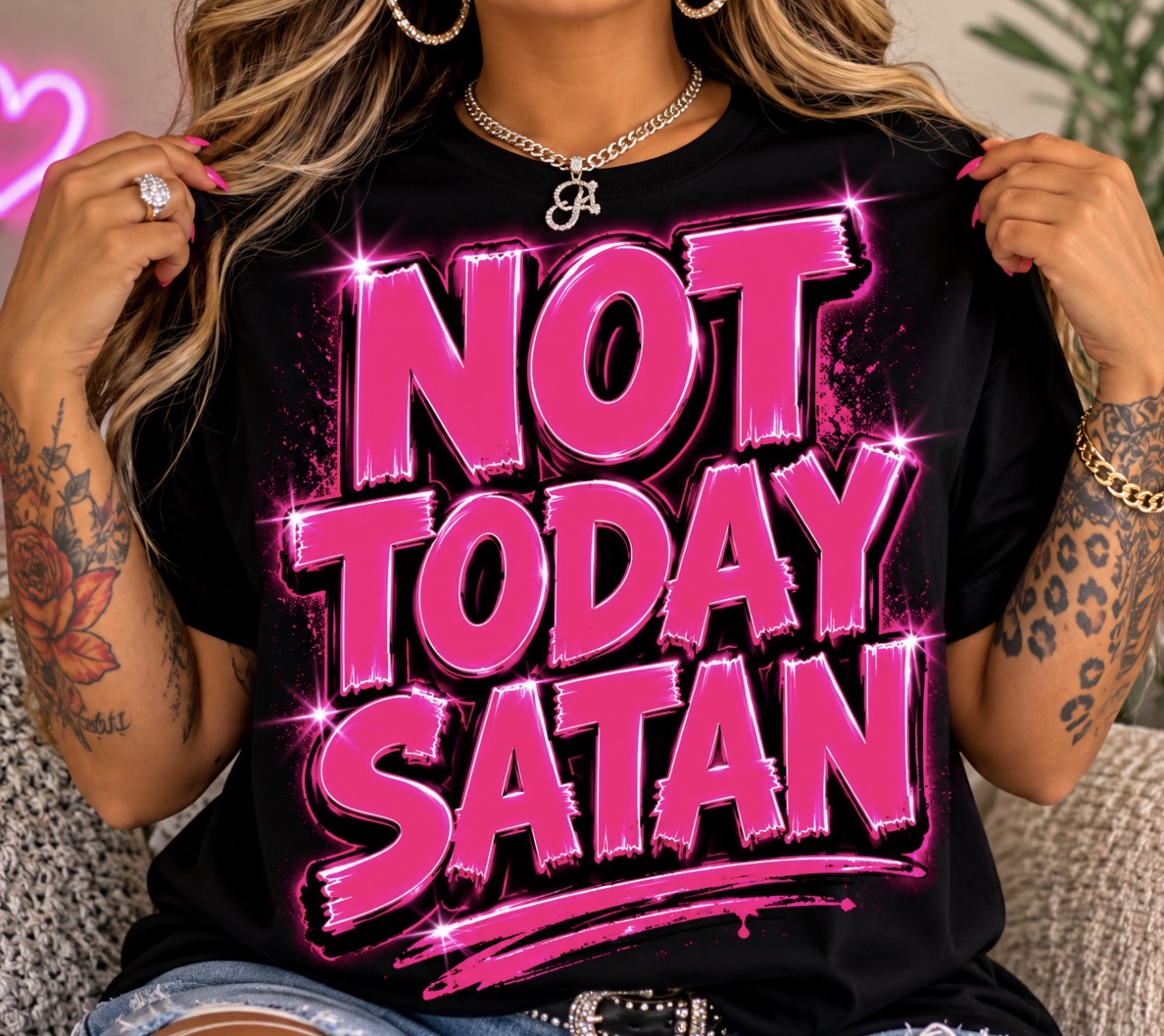 DTF Transfers NOT TODAY SATAN