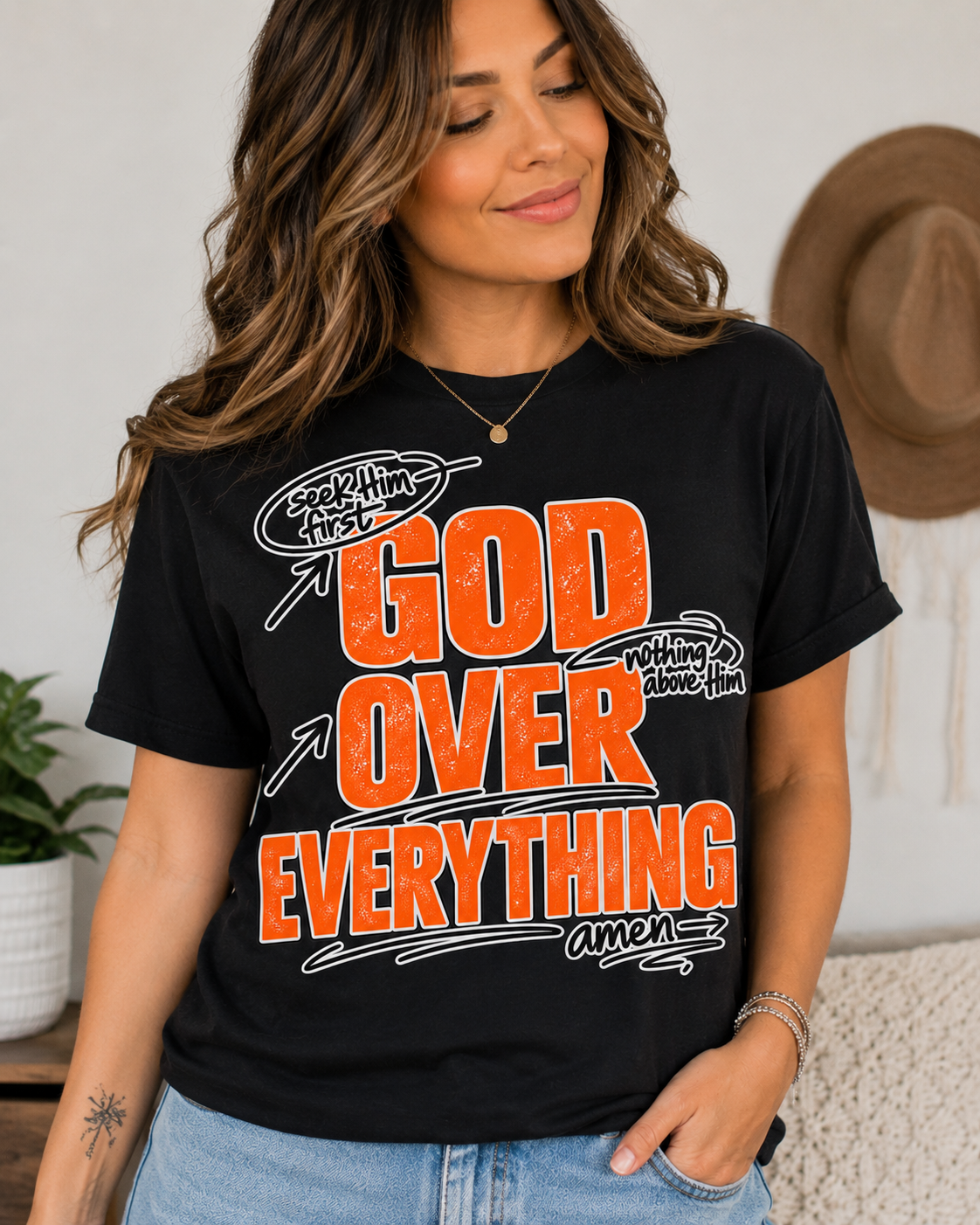 DTF Transfer GOD OVER EVERYTHING