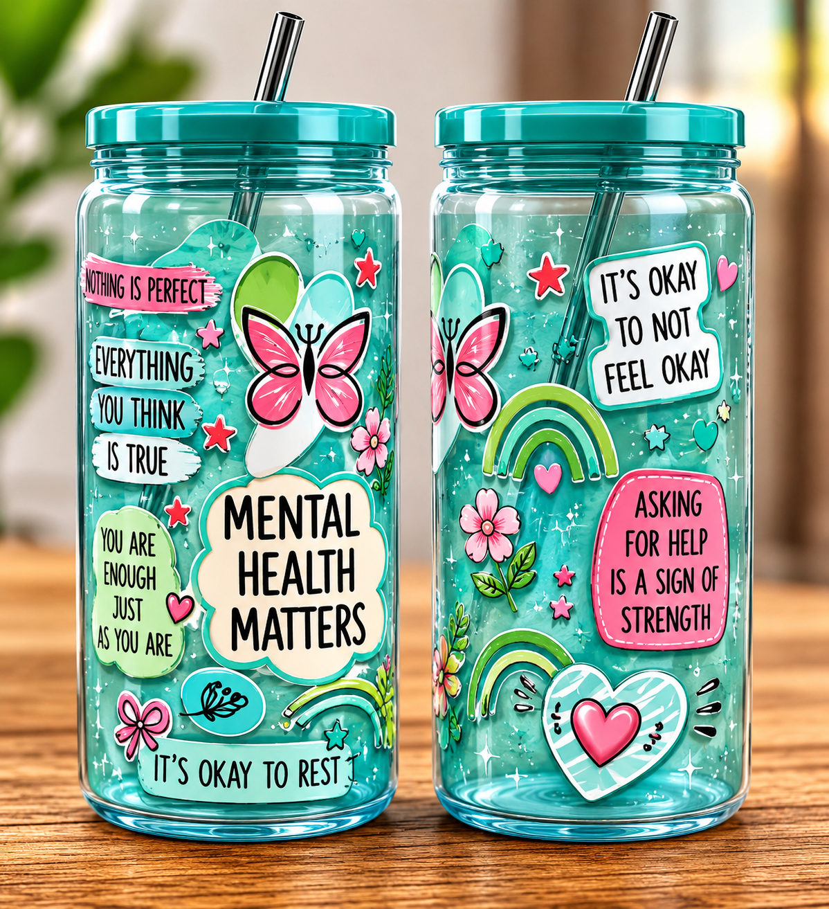16 ounce plastic mental health matters tumbler